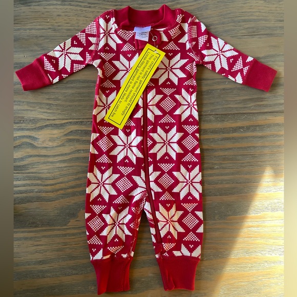 NWT 2 Hanna Andersson Infant Girl's Christmas Red White Falala Zip Sleepers 0-3M - Picture 4 of 6